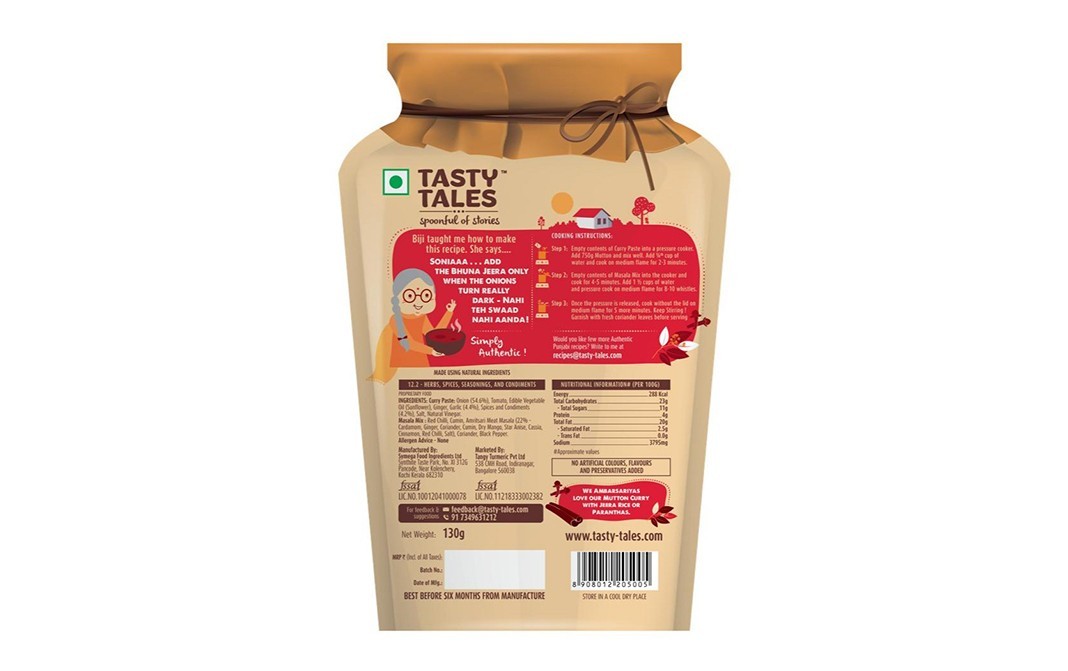 Tasty Tales Amritsary Mutton Curry    Pouch  130 grams